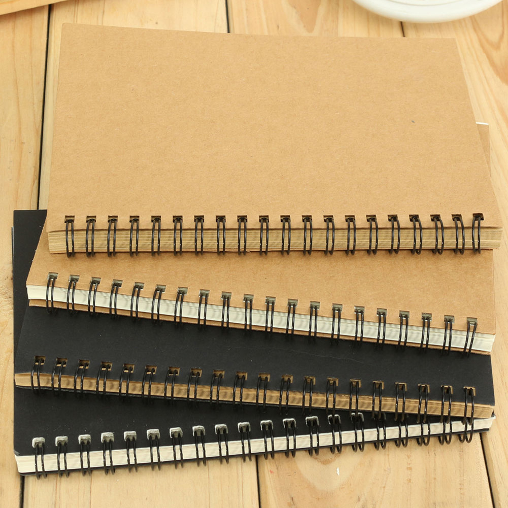Terylin Retro Kraft Spiral Binding Blank Graffiti Sketchbook Notebook Graduation Gift