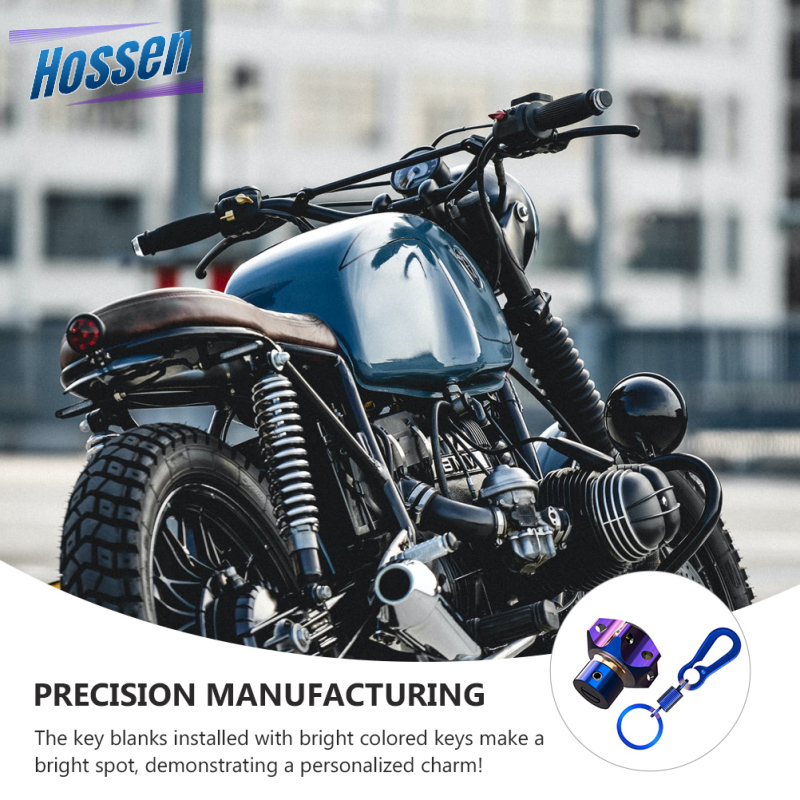 Hossen General CNC Modified Burnt Titanium Key Head Racing Boat Hexagonal Burnt Titanium Key Head Key Chain