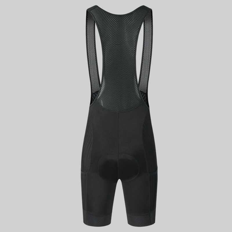 Solid Black & Blue Cycling Bib Shorts for Men