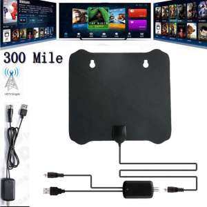 300 ไมล์ช่วงเสาอากาศ TV Digital HD Skywire 4 K Antena HDTV 1080 P เครื่องขยายเสียง