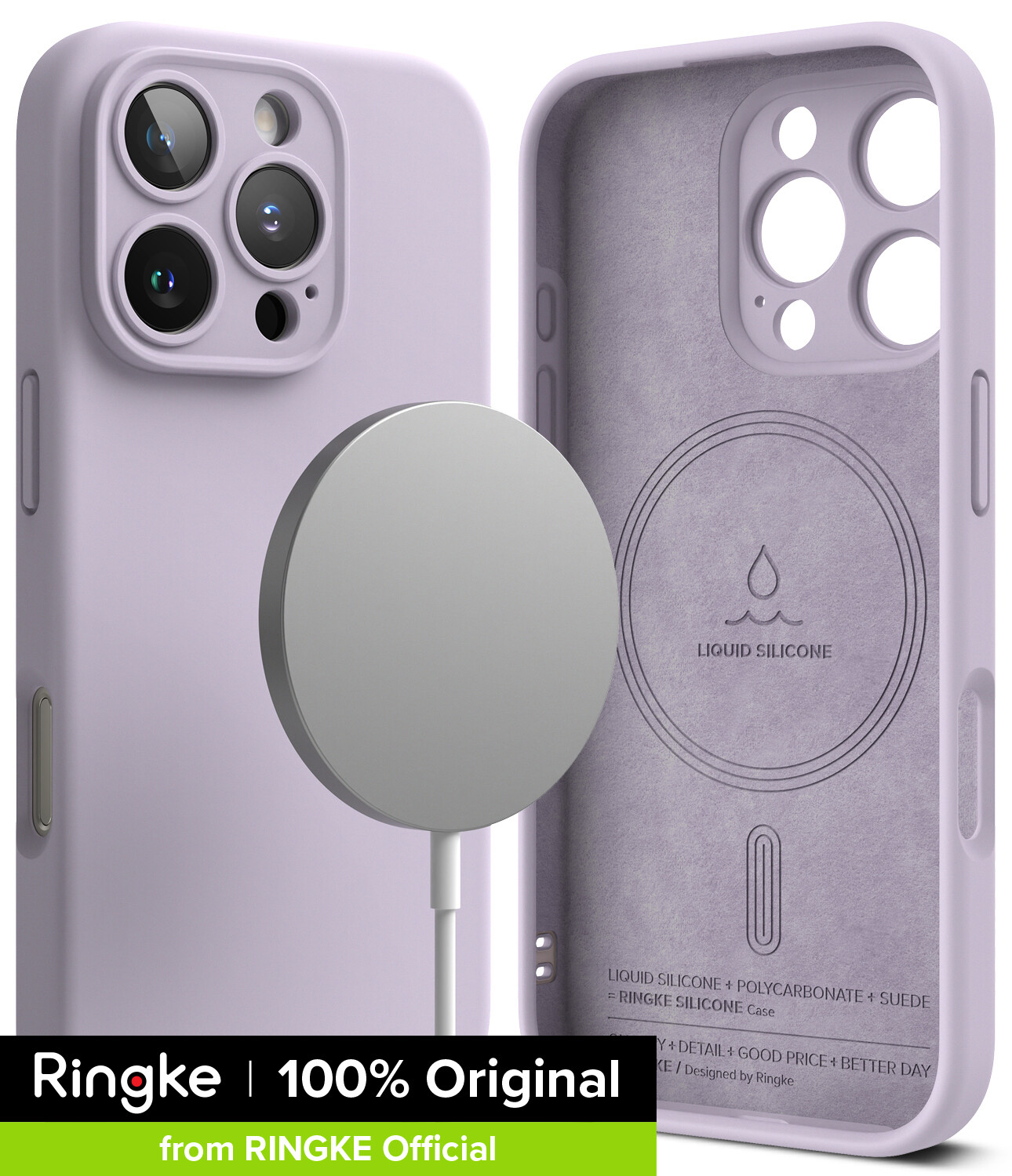 Ringke Silicone Magnetic Compatible with iPhone 16 Pro iPhone 16 Pro Max  Case, Lightweight Soft Silicone Protective Cover