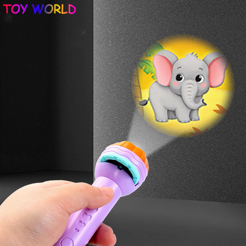 Sách Truyện Ngủ Cho Bé Hình Động Vật Hoạt Hình LED Chiếu Đèn Pin, Đèn Pin Máy Chiếu Tương Tác Đồ Chơi Giáo Dục Sớm Đồ Chơi Phát Sáng Cho Trẻ Em