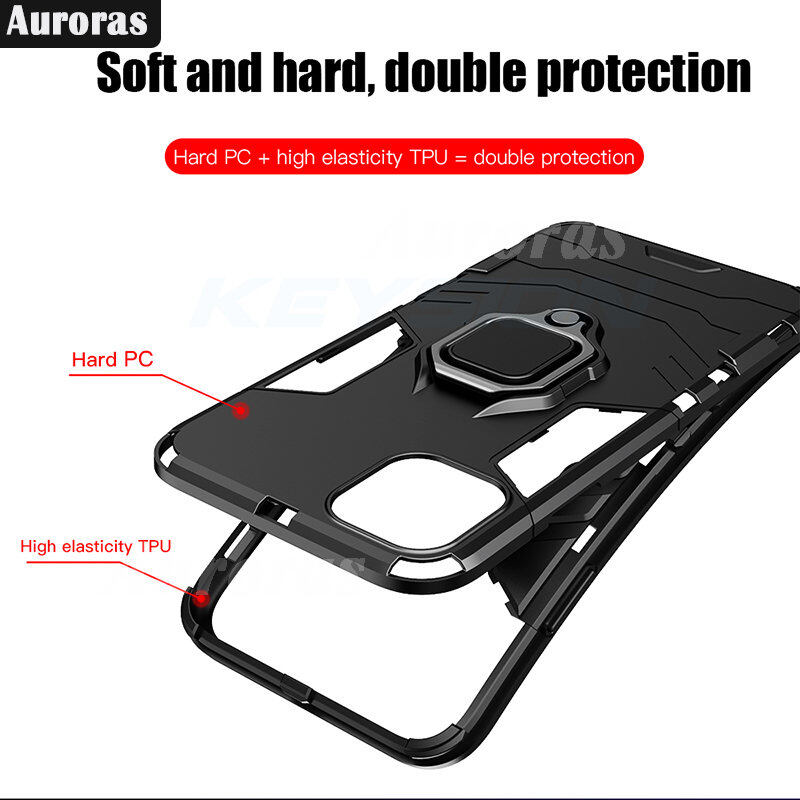 For Samsung Galaxy A15 Case Silicone Armor Metal Ring Stand Case Armor Back Protective Shockproof Hard Dual Layer for Galaxy A15 Cover