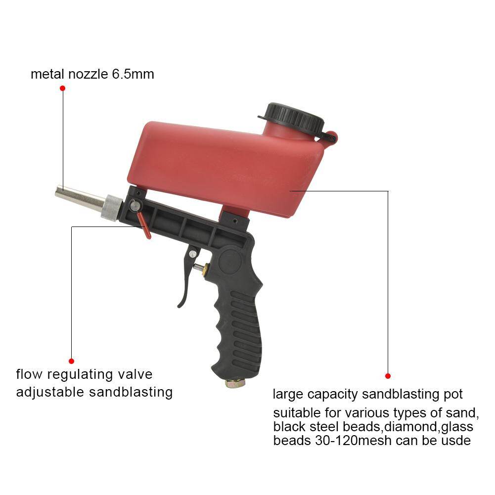 Dụng cụ phun cát khí nén trọng lực cầm tay mini với đầu vào khí 1/4 inch - INTL