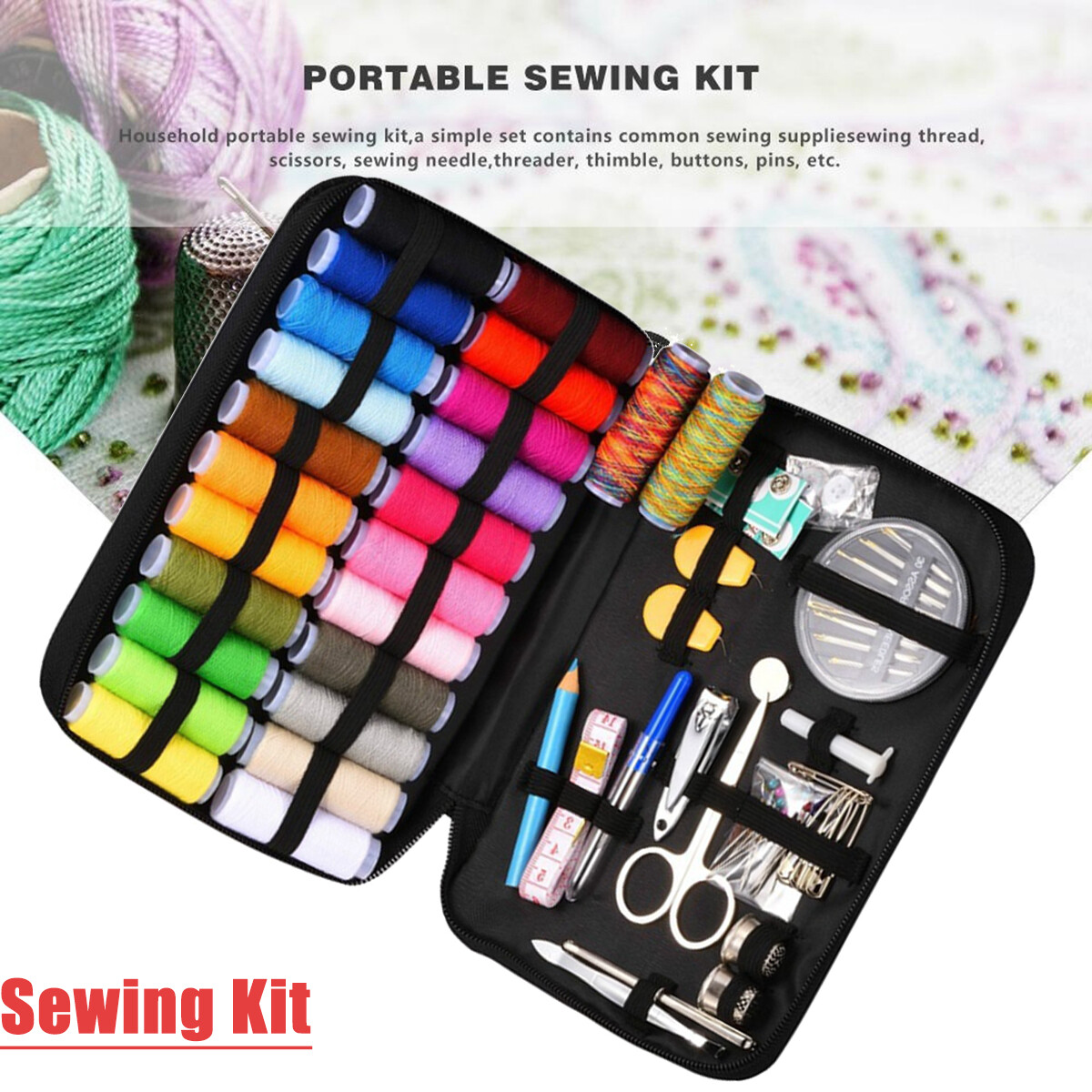 Portable Knitting Needles DIY Handcraft Sewing Box Set Thread Stitching Kit Quilting Tool Embroidery