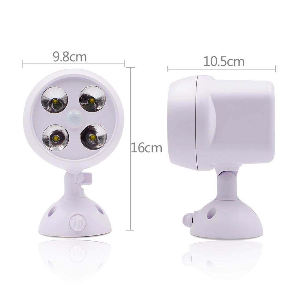 4LED Chuyển Động An Ninh Ngoài Trời Tường Chạy Bằng Pin Cảm Biến Chống Nước Đường Đi Bộ