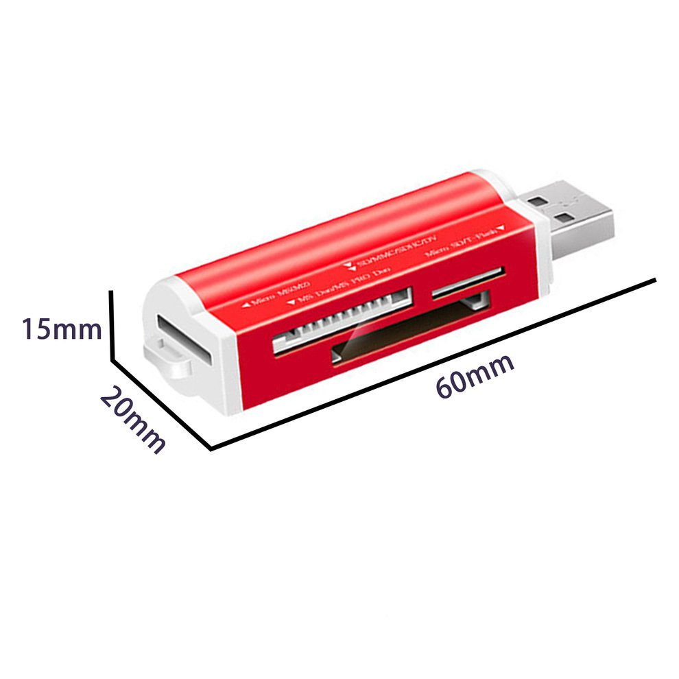 Đầu Đọc Thẻ Nhớ Mini Di Động VAORLO, Đầu Đọc Thẻ Nhớ USB 2.0 Đa Năng Cho Micro SD/TF M2 MMC SDHC MS