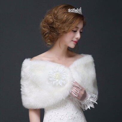 Áo Choàng Lông Cô Dâu - Khăn Choàng 150 Số 1