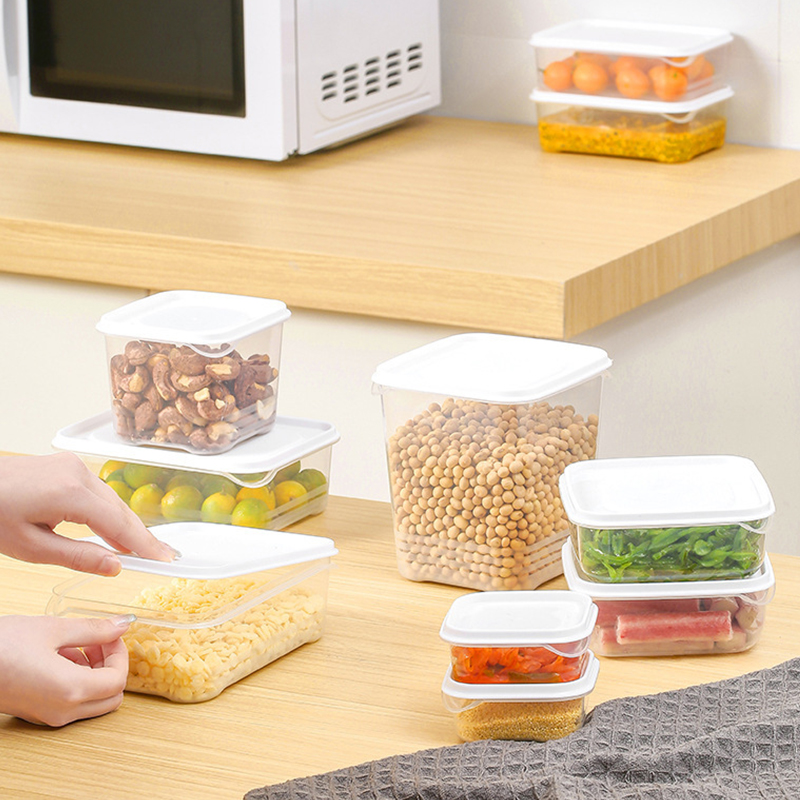 Houseeker Kitchen Storage Box Fruit Food Sealed Container Refrigerator Frozen Meat Compartment Case Freezer Fresh-Keeping Box Organizer