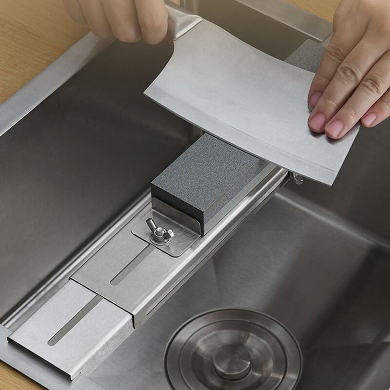 Kupanny Adjustable Over Sink Sharpening Stone Holder Retractable Whetstone Sink Bridge