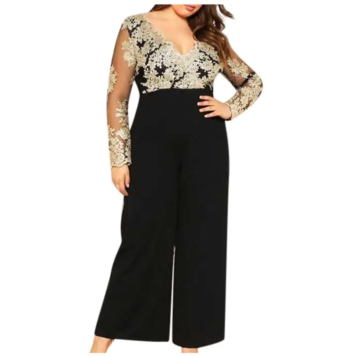 plus size lace jumpsuit