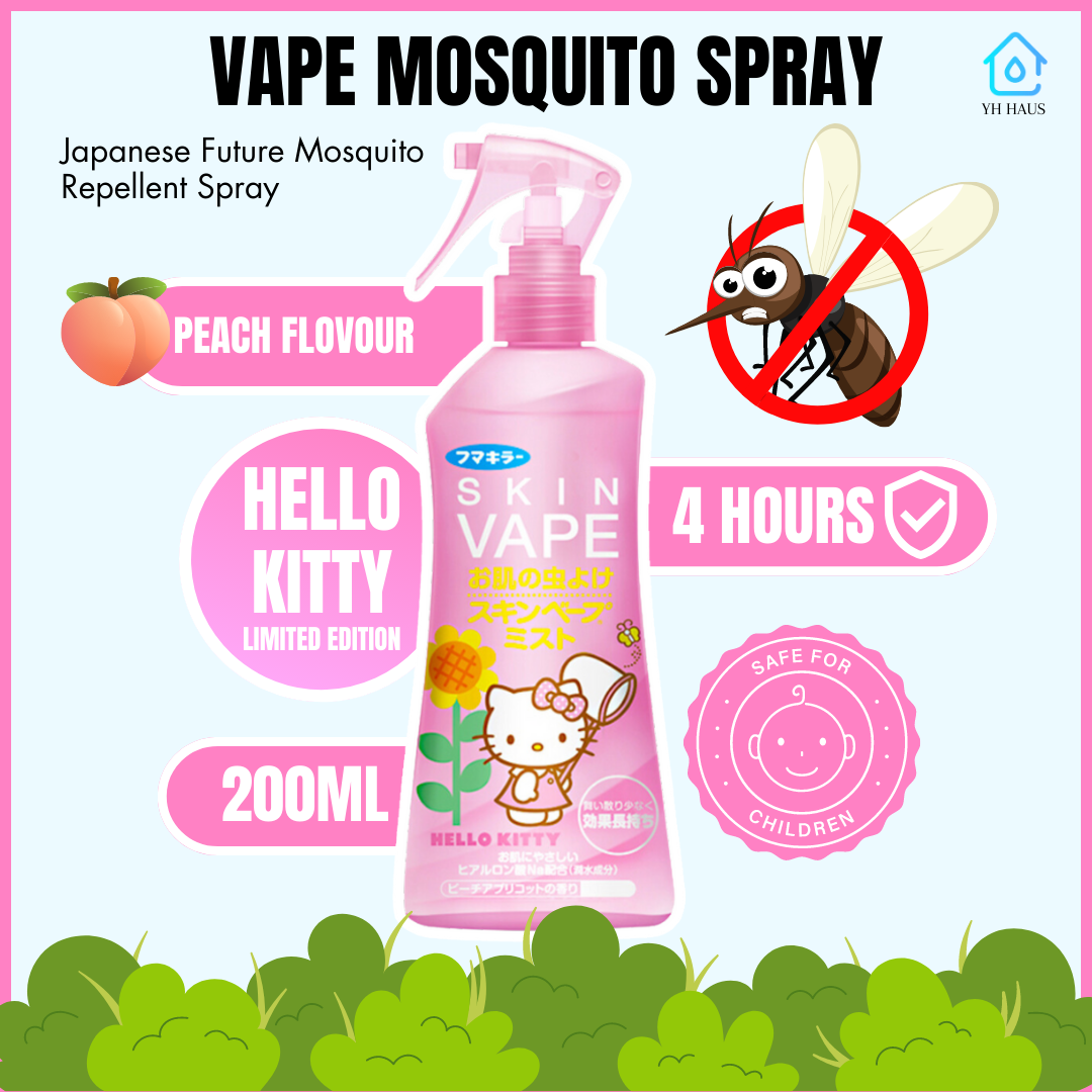 Japan VAPE Mosquito Repellent Spray Pest Insect Bugs Spray Penghalau Nyamuk Hello  Kitty Series(200ml) Peach Flavour Insect Spray 200Ml Hello Kitty Series -  Lazada