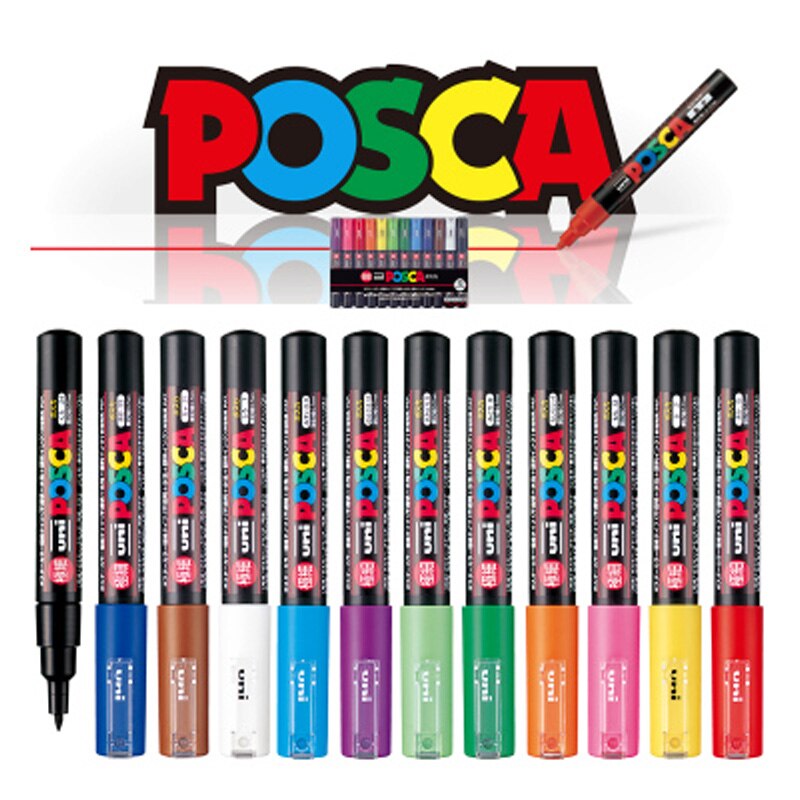 POSCA Marker Pen Set POP Poster Advertising Graffiti Pen PC-1M PC-3M PC ...
