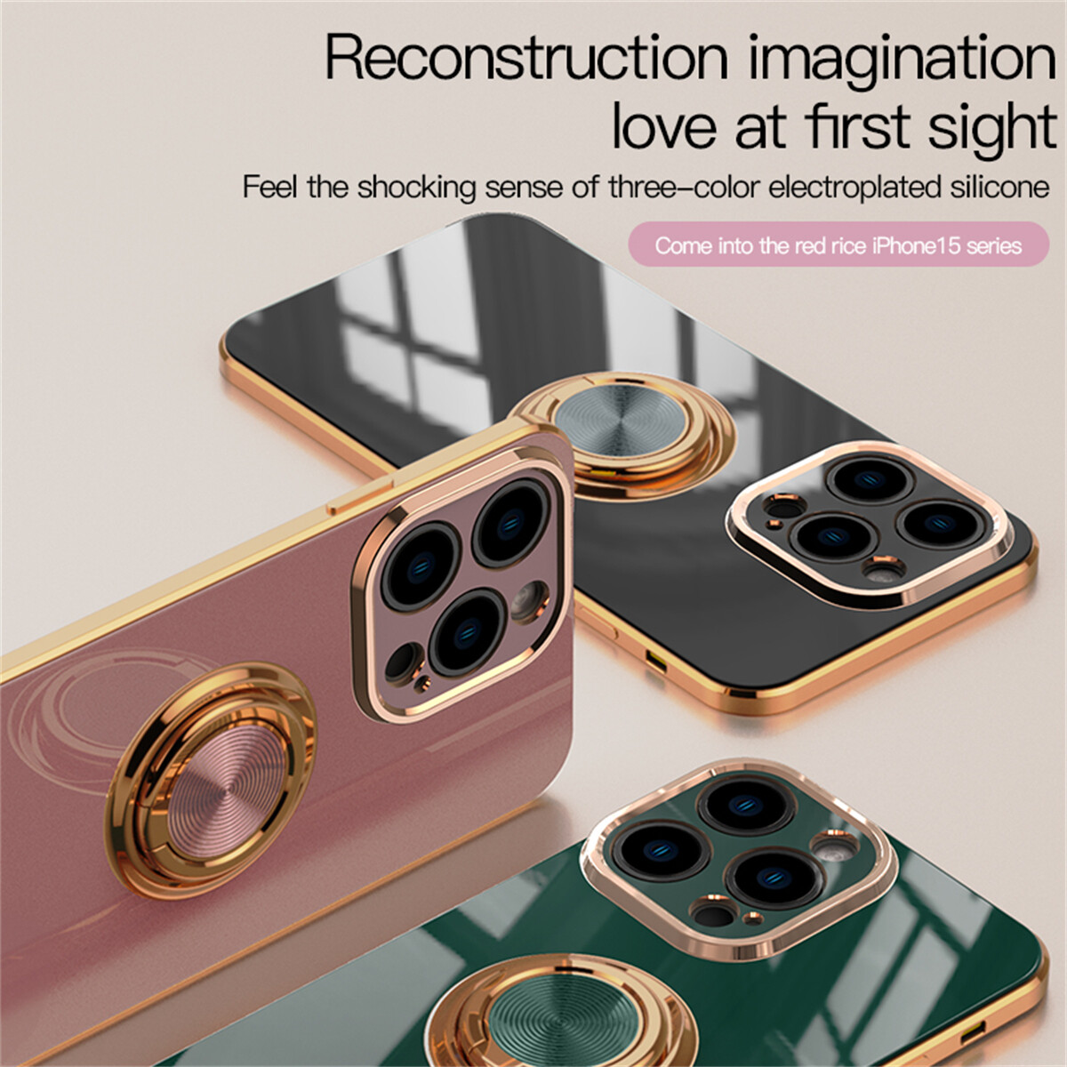Mạ sang trọng Khung giá đỡ vòng nhẫn kim loại bảo vệ trường hợp đối với iPhone 15 Pro Max 14 cộng với 13 mini 12 Pro 11 XS Max XR 7 8 cộng với ống kính máy ảnh chống sốc Bìa
