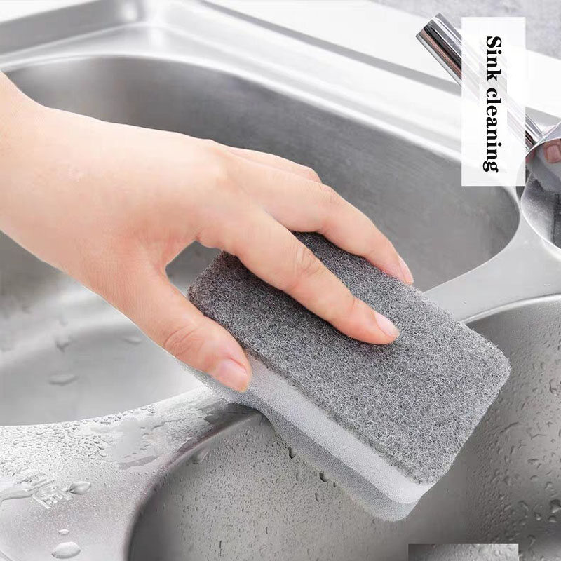 Polocat 5pc / set Double Side Sponge Scrub Pot Dishwashing Magic Mop Kitchen Household Cleaning Three Layer Sponge Scrubbing Pad#1