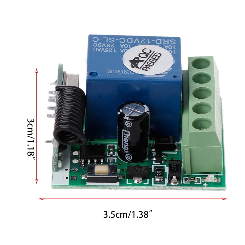 433 Mhz Wireless Remote Control Switch DC 12V 1CH relay 433Mhz Receiver Module For learning code Transmitter Remote