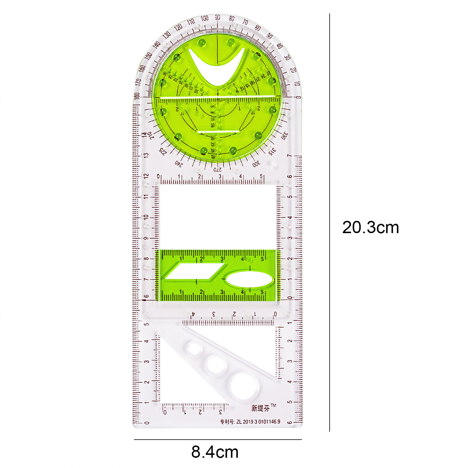 Multifunctional Geometric Ruler Drawing Template Measuring Draft Rulers
