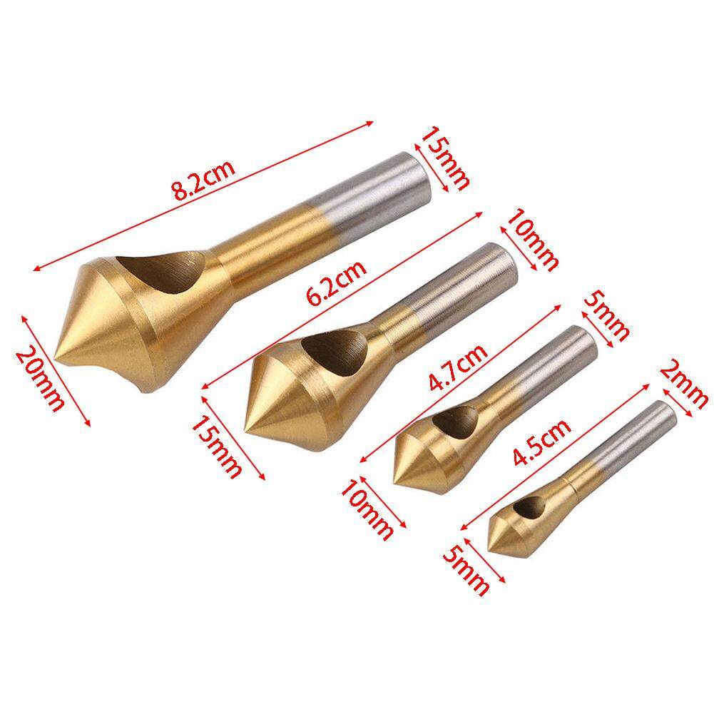 Cắt Chamfer Crosshole Deburring Mũi Mũi Khoan Gỗ Dụng Cụ 4 cái/bộ