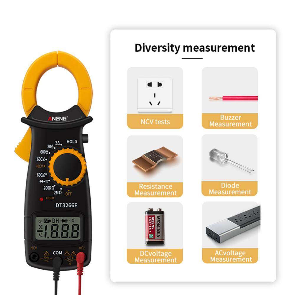 【ANENG】Digital Amper Clamp Meter Multimeter NCV Current Clamp Pincers Voltmeter