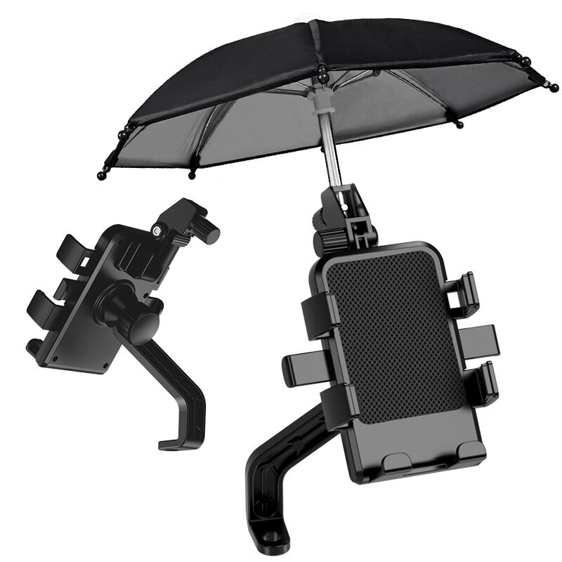 EKLEVA Motor Cycle Mobile Phone Bracket Electric Car Navigation Frame Rider Helmet Umbrella Hand Sunshade WaterProof Phone Holder 2023