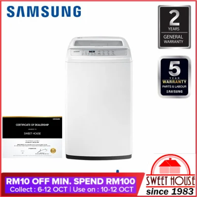 Samsung 7.5kg Top Load Washer with Magic Filter WA75H4200SW/FQ [BIGGER THAN WA70H4000SG/FQ]