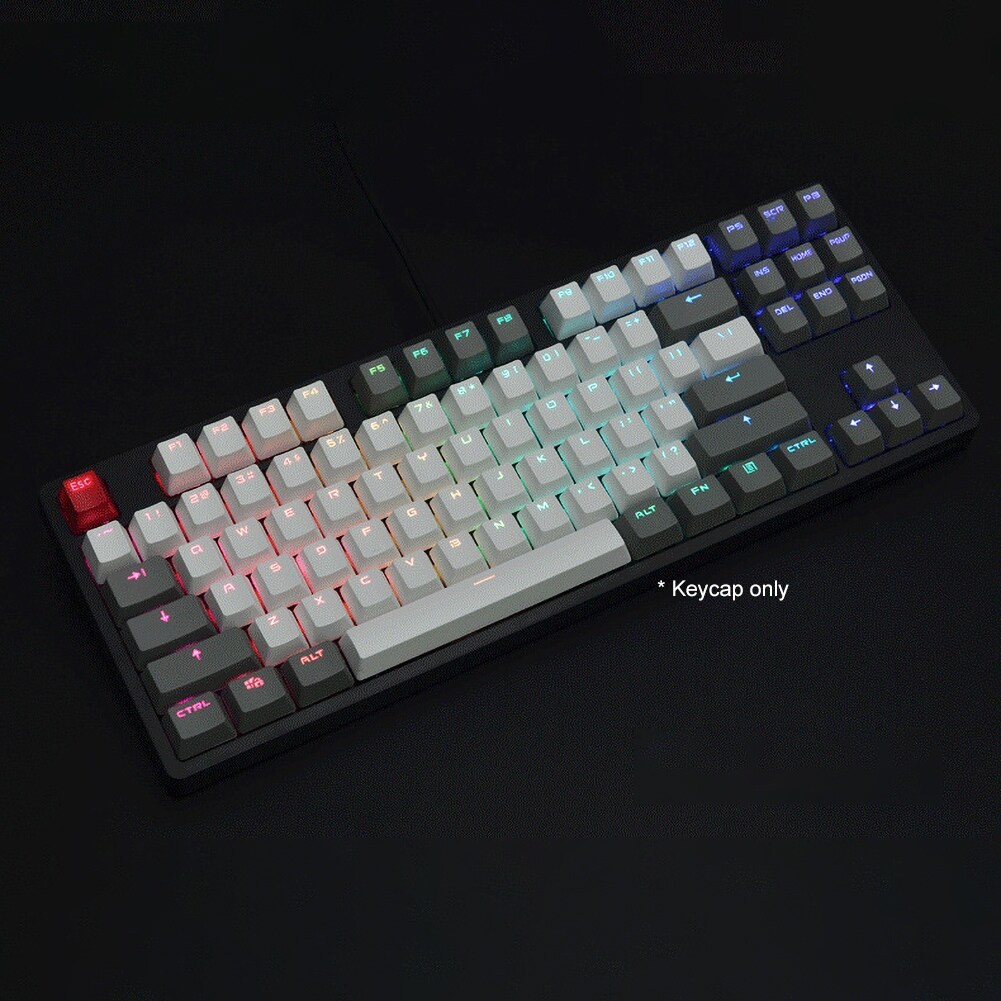 87-Key Pbt Mechanical Keyboard With Delicate Touch And Personalized Keycaps, Delicate Touch With Color Matching, Opaque Mechanical Keyboard Special Replacement Keycaps87Pcs/Set PBT Color Matching Light-proof Mechanical Keyboard Keycaps Replacement