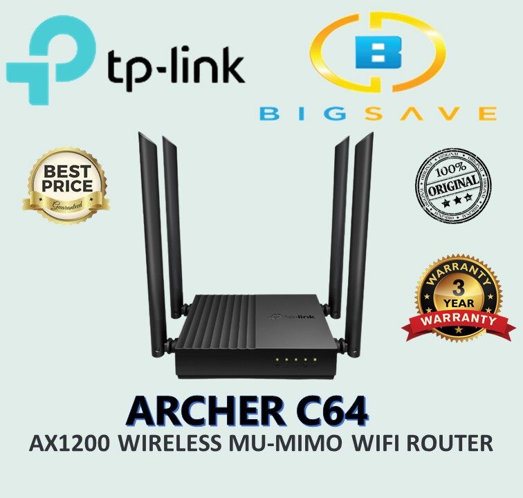 TP-LINK ARCHER-C64 AX1200 WIRELESS MU-MIMO WIFI ROUTER | Lazada