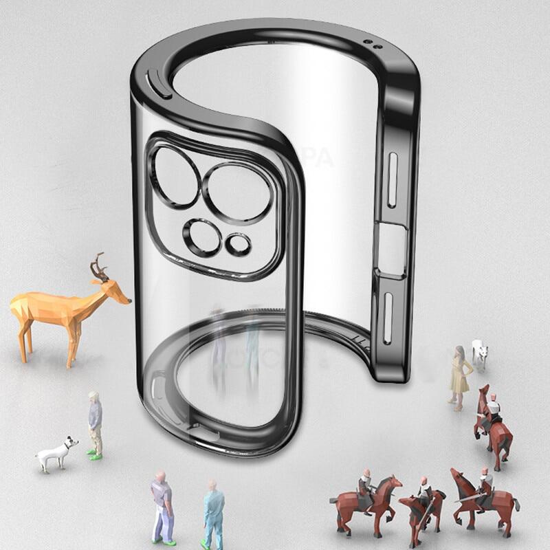 Square Plating Frame Protection Soft Case For iPhone 11 13 14 15 Pro Max 12 Case For iPhone XS Max XR X 7 8 6s SE2 Plus Clear Back Cover