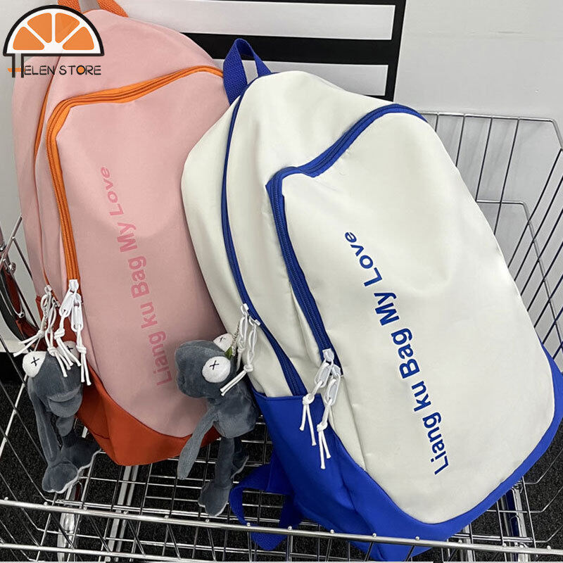 HS Student backpack fashion large capacity Korean version schoolbag letter printing nylon backpack