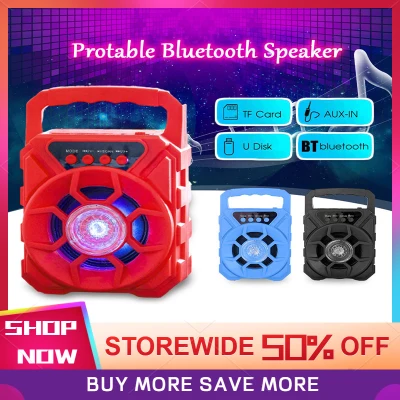 Bluetooth Speaker Wireless Speaker Portable Bluetooth Speaker Mini Speaker With Big Volume FM Outdoor Party Support Aux/TF Card /USB/LED Light