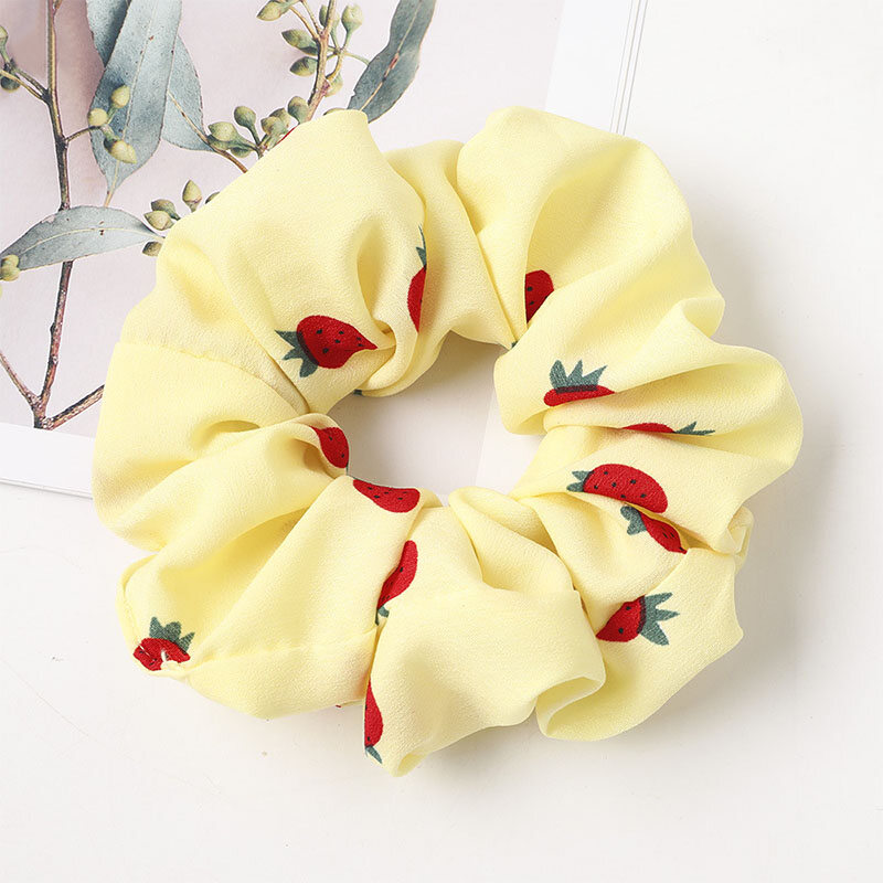 Small Strawberry Scrunchies Elastic Hair Ropes Women Korean Hair Accessories
