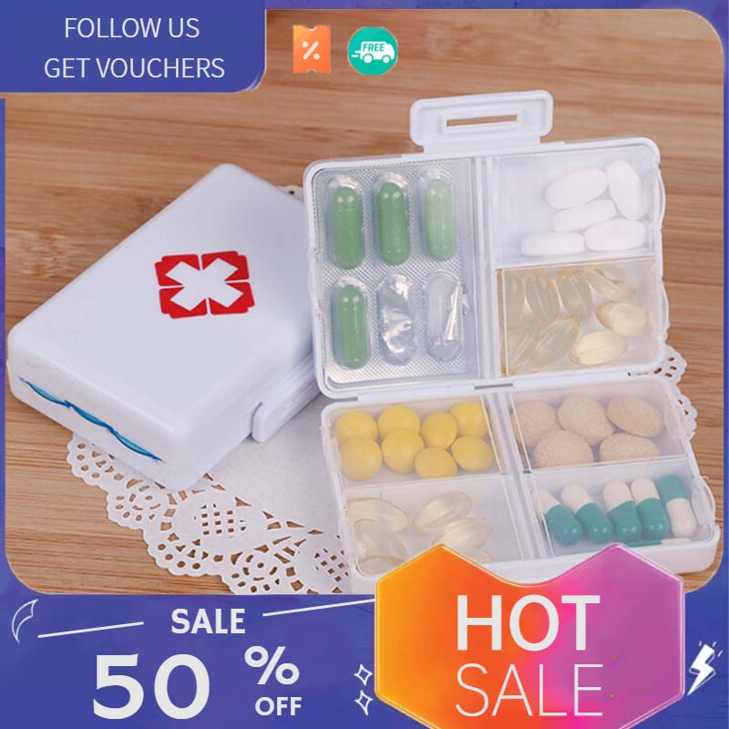 7 days Foldable Mini Pill Box Container Drug Tablet Storage Travel Case ...