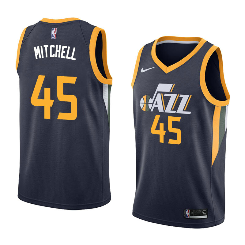 2021ใหม่ Original บาสเก็ตบอล NBA Mens Jersey Utah แจ๊ส #45 Donovan Mitchell Heat Pressed Retro City Edition เสื้อบาสเกตบอลสวิงแมน