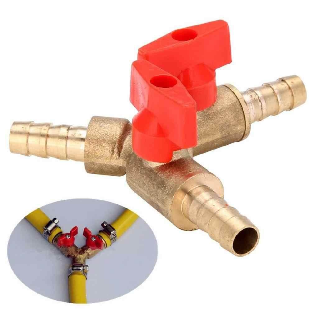Clamp Tee Brass Y 3-Way Shut off Ball Valve Fitting Hose Fuel Gas 3//8/" 10mm/_.z