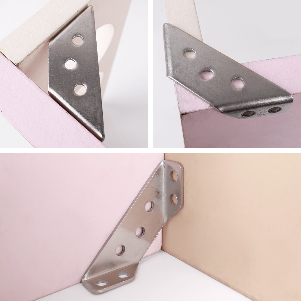 8 cái góc xoay thép không gỉ góc giá đỡ đầu nối Fastener bảo vệ góc Phải góc đứng hỗ trợ đồ ngũ kim đồ nội thất