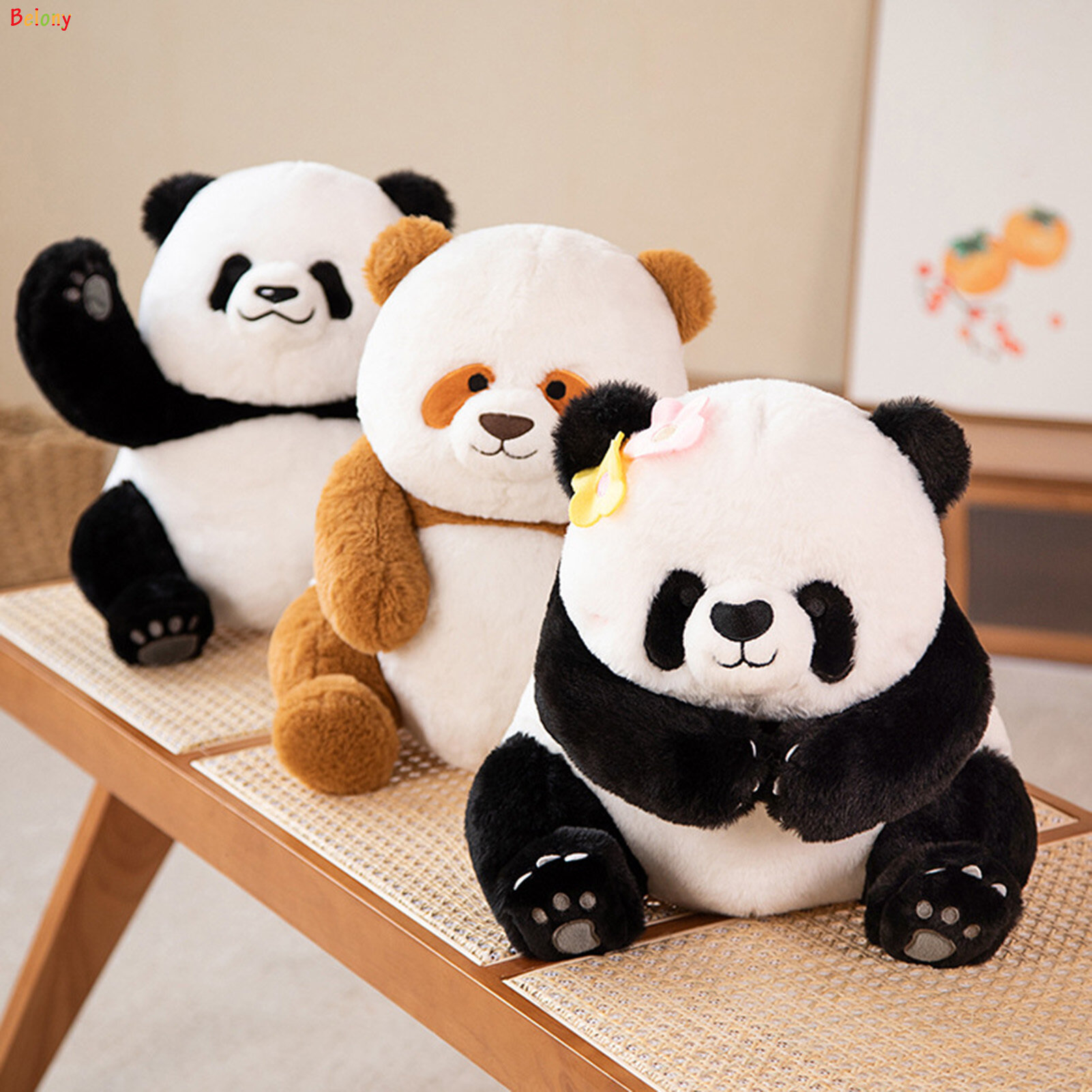 Kawaii Panda Plush Toys Realistic Stuffed Doll Lovely Soft Plushies Pillow Cushion Plush Doll for Kids Birthday Children's Day Gifts