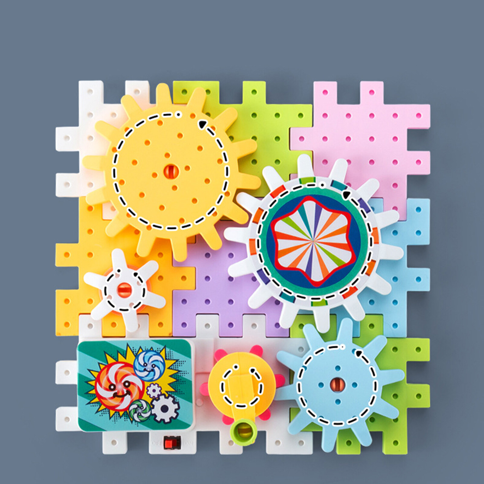 ASTELLA 1 Set Building Block Electronic Gears Hand-eye Coordination Improvement Variable Amusement Park Building Assembly Toy for Christmas Gift