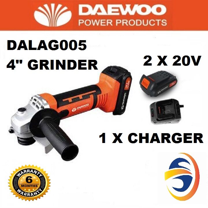 DAEWOO 20V CORDLESS 4" ANGLE GRINDER DALAG005 Lazada
