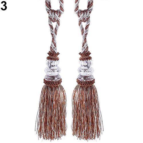 Trang Trí Nội Thất 1 Cặp Tua Dây Cột Rèm Đính Cườm Buộc Rèm Cửa Sổ Tua Rua