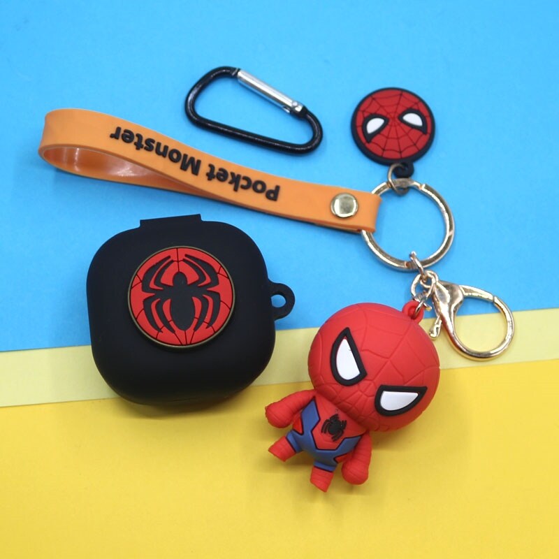 【 Hot Sale】 Cartoon Marvel Earphone Case With Key Chain For Samsung Galaxy Buds Live/Buds Pro Wireless Bluetooth Headphone Protective Cover