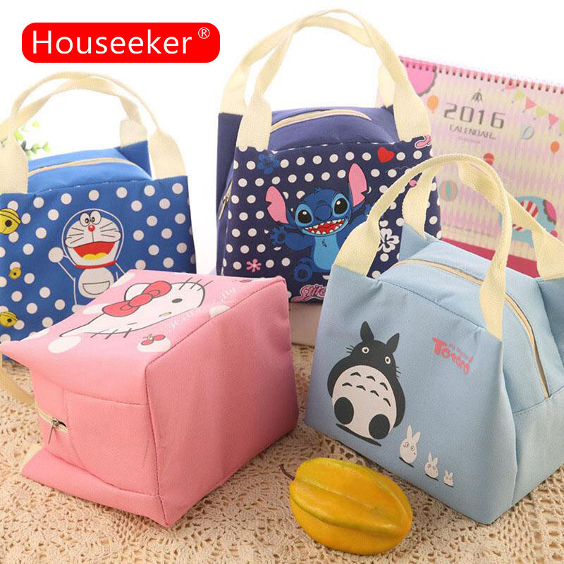 Cartoon Lunch Bags Box Organizer Food Storage Bag Thermal Cooler Bag Container Kids School Picnic Camping Bag