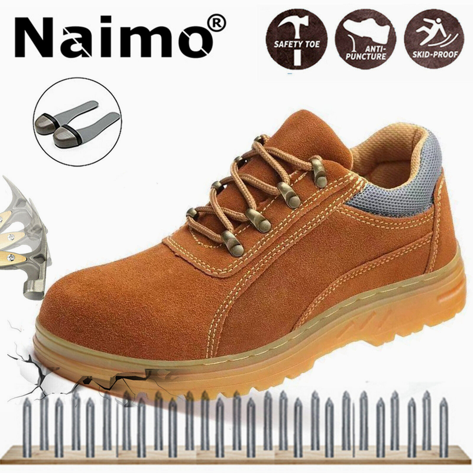 breathable work shoes steel toe
