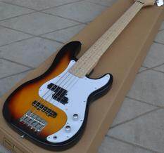 Mới 5 Dây Điện Bass Guitar, Sunburst Bồ Đề Cơ Thể & Phong Ván Trượt Ngón Tay có Đèn HG-132