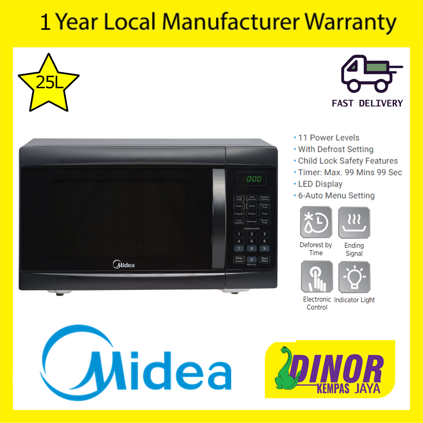 midea microwave oven 25l