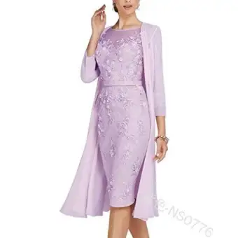 lilac lace dress and jacket