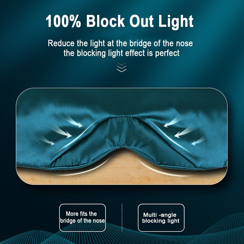 100% Mulberry Silk Sleeping Large Eye Cover Sleep Soft Eye Patch Blackout Blindfold Eyeshade Sleeping Aid Bandage