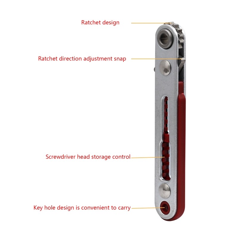 Double-way Ratchet Wrench 1/4"(6.35mm) Hex Torx Bidirectional Control Mini Screwdriver Drill Bit Tool for Auto Repairing