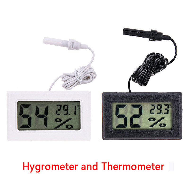 Mini thuận tiện Nhiệt kế LCD kỹ thuật số cảm biến ẩm kế đồng hồ đo áp suất tủ lạnh Aquarium Màn hình hiển thị độ ẩm Detector