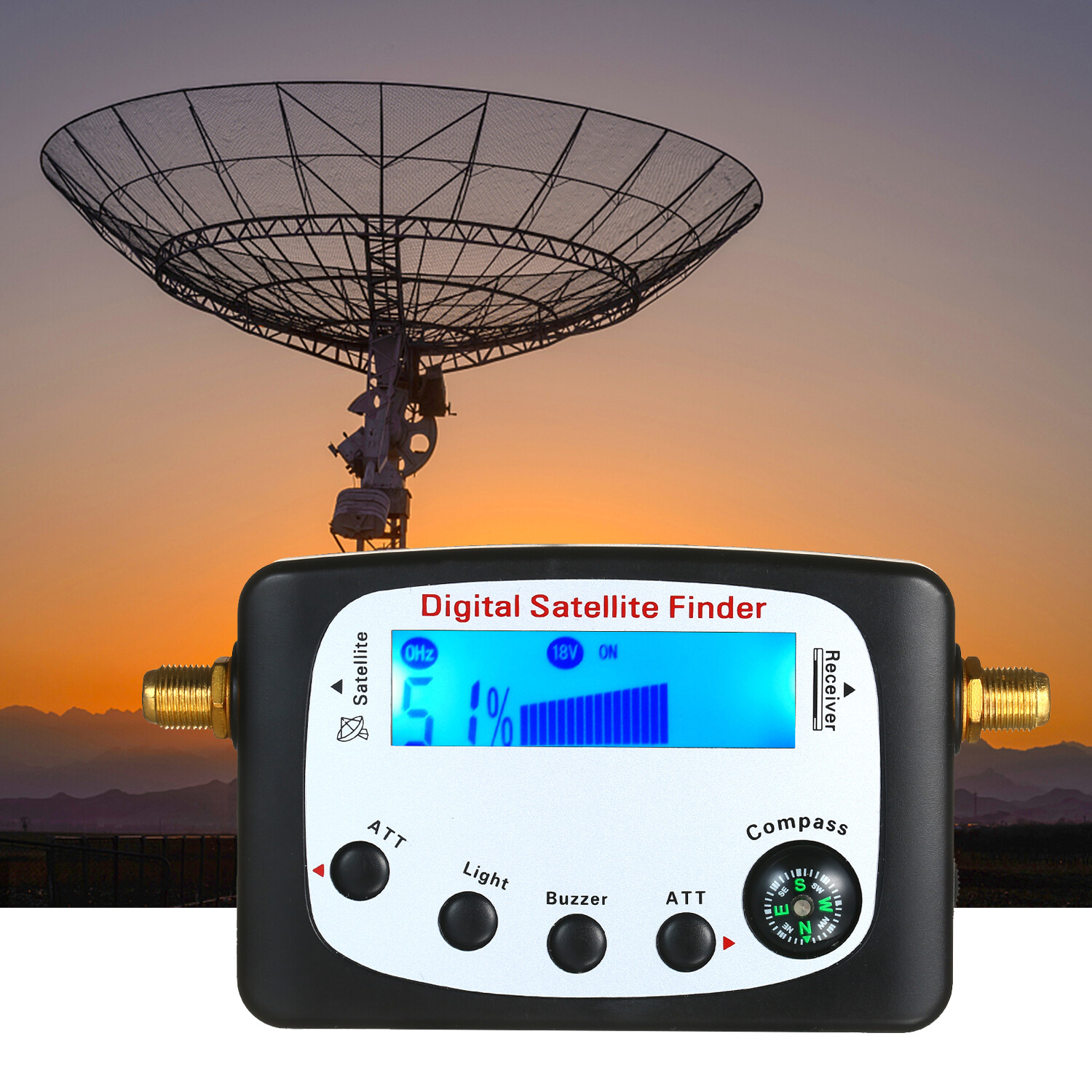Satellite Signal Finder Digital Satellite Finder Meter SF-9509 Mini Digital Satellite Signal Finding Meter LCD Displaying with Compass