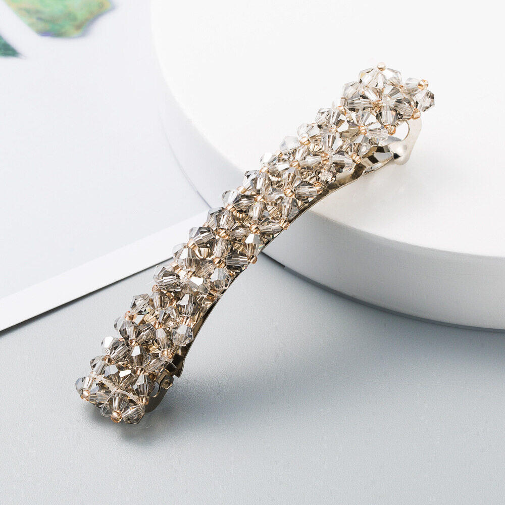 Haimeikang Beautiful Hairpin Korean Fashion Simple Hairpin Hand-beaded Crystal Hair Clip Hair Accessories for Women